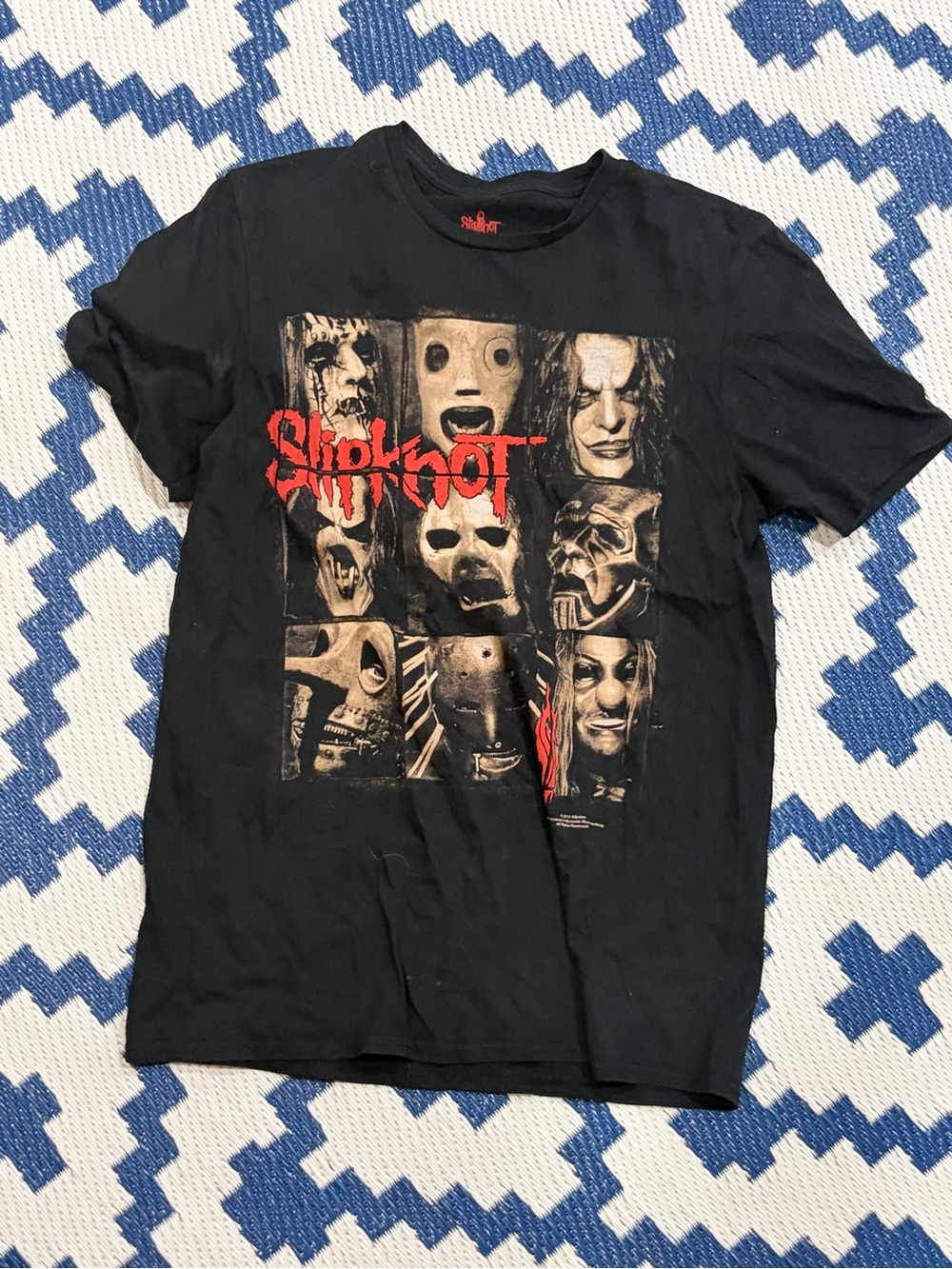 Vintage Slipknot Masks Graphic Heavy Metal Band T Shirt 2012 Size M